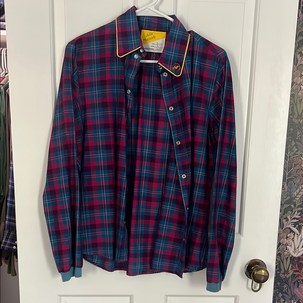 Julie Maeseel Plaid Shirt - Blue and pink